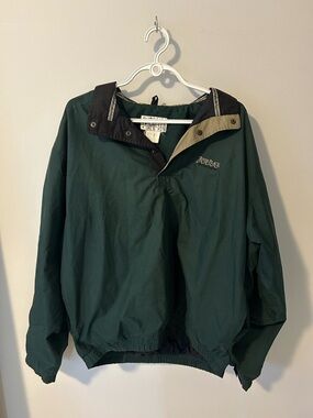 River Place Men's Dark Green Windbreaker Pullover Jacket